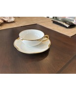 Haviland Silver Anniversary Tea Cup &amp; Saucer Gold trim - $14.86 CAD