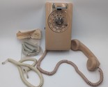 Vintage Western Electric ITT Rotary Dial Wall Phone Peach Pink Cream Beige - $48.33