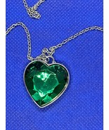 Emerald Heart Necklace Children&#39;s Girls Fashion Jewelry - £1.80 GBP