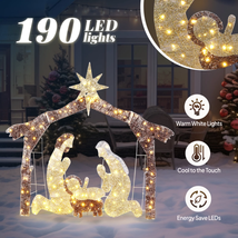 6FT Outdoor LED US Nativity Christmas Decor Yard Xmas Holiday Decoration Lighted - £90.34 GBP