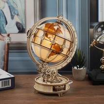 Luminous Globe with LED Light DIY Wooden Model  Assembly kit  Toy Gift for kids - £73.20 GBP