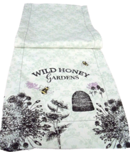 NEW HONEY BEE TABLE RUNNER 13&quot; X 72&quot;  Cotton Fabric Cottage Wildflowers ... - £22.58 GBP