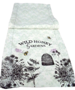 NEW HONEY BEE TABLE RUNNER 13&quot; X 72&quot;  Cotton Fabric Cottage Wildflowers ... - £22.74 GBP