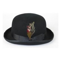 Men Bruno Capelo Hat Australian Wool Round Crown Bowler Derby BO320 Black image 2