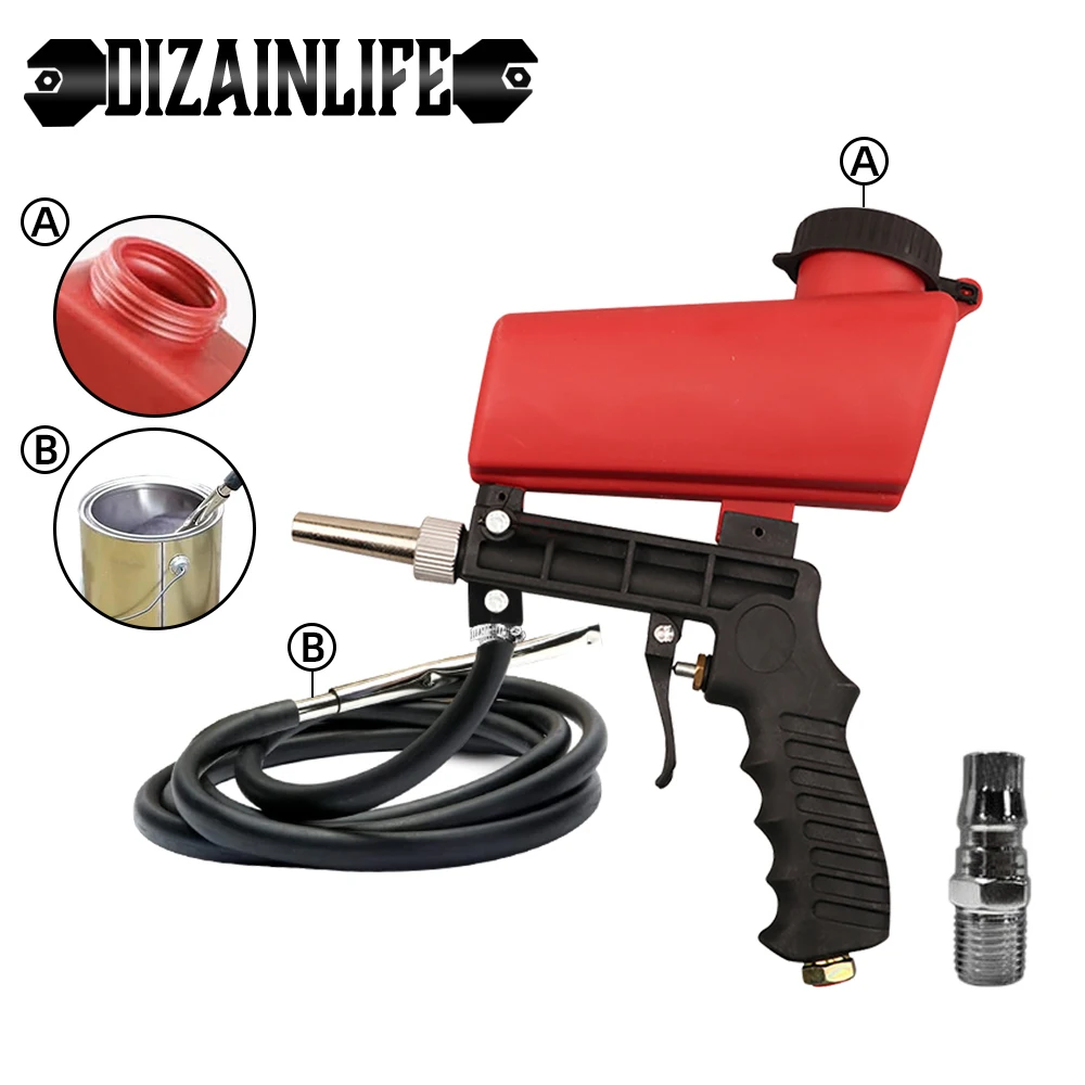 Pneumatic Sandblasting  Kit Handheld Sand Blaster Paint Spray hine With ... - £113.71 GBP