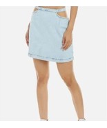 WeWoreWhat Revolve Women&#39;s Cut Out Light Blue Denim Mini Skirt Size XL - $26.17