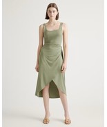 Quince Tencel Jeresy Side Tie Midi Dark Olive Green Dress Size Medium NWT - $49.50