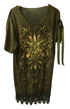 Up cycled Vintage The Mountain Green man T-shirt Size L Nice - £42.37 GBP