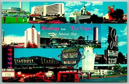 Multi View Greetings From Fabulous Las Vegas Strip NV UNP Chrome Postcard J12 - £5.39 GBP