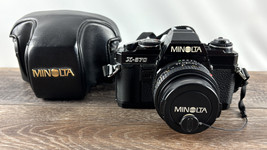 Minolta X-570 35mm SLR Film Camera &amp; 50mm 1.7 Lens w/Case Black Working ... - £93.86 GBP