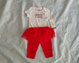 NBA Baby Girl&#39;s 2pc Atlanta Hawks Red/White Bodysuit &amp; Pants Tulle Set Sz 3/6M - £15.55 GBP