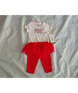 NBA Baby Girl&#39;s 2pc Atlanta Hawks Red/White Bodysuit &amp; Pants Tulle Set S... - £15.25 GBP