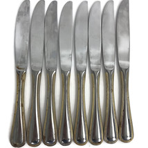 Wallace Gold Royal Bead Stainless Flatware Korea Set of 8 Solid Modern Knives - £22.15 GBP