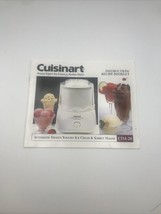 Cuisinart Ice Cream Maker Book  Model CIM-20 Replacement Manual Only - £5.43 GBP