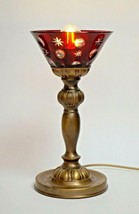 Art Nouveau Table Lamp Bedside Table Brass Lamp Nachtmann Crystal Glass ... - $190.81