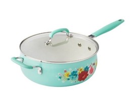 Pioneer Woman ~ Breezy Blossom ~ Nonstick ~ 4.5 Quart ~ Saute Pan w/Lid - £44.12 GBP