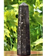 265mm Black Nuummite Crystal Quartz Healing Decor Stone Statue Obelisk T... - $177.00