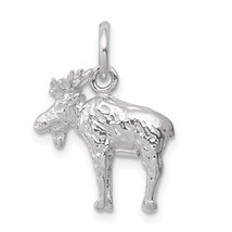 Sterling Silver Moose Charm Jewelry Animal Pendant 17mm x 16mm - £14.13 GBP