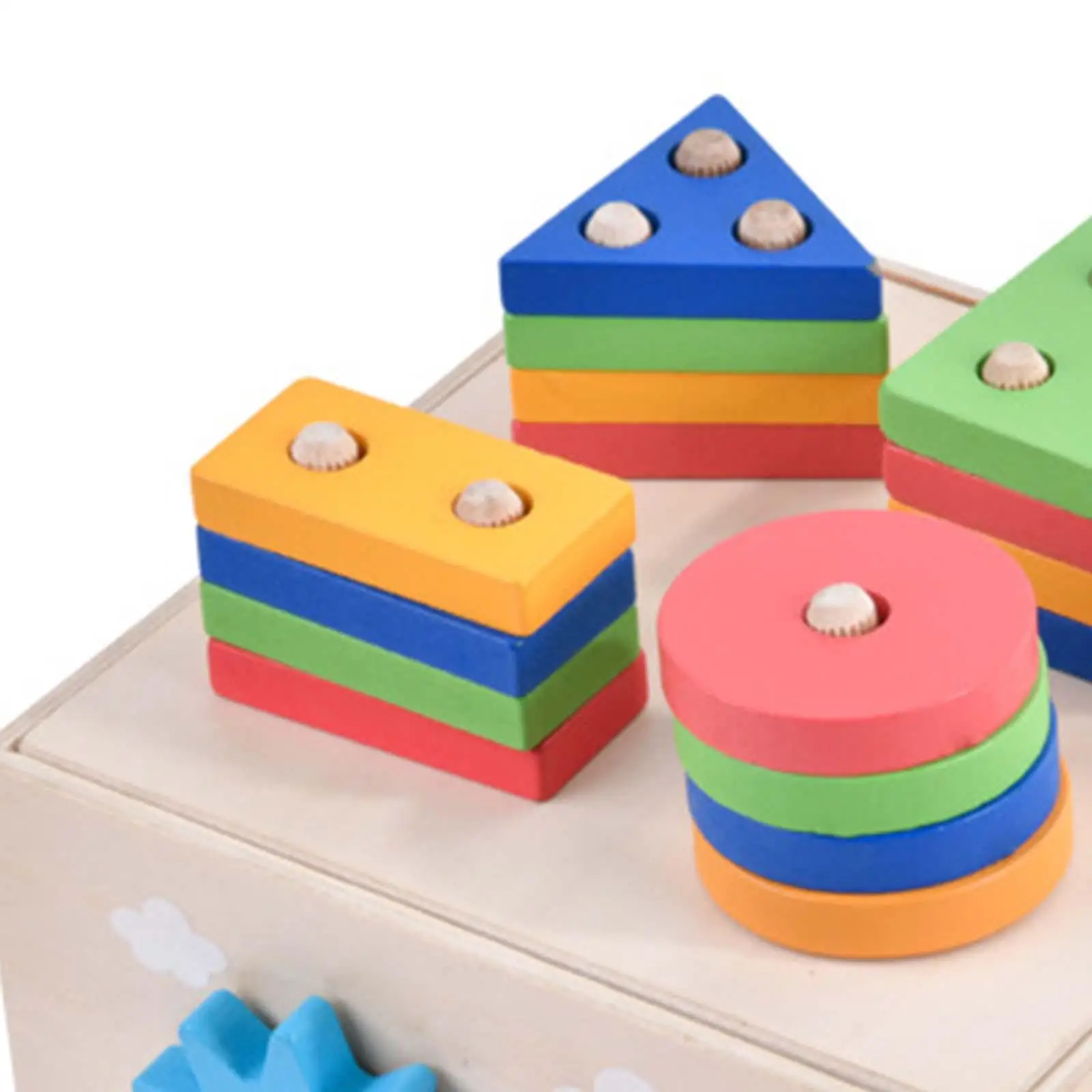Montessori Shape Blocks Interactive Educational Wooden Activity Busy Cube for - £25.37 GBP