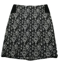 Chicos Womens A Line Skirt Size 0.5 Small Black White Geometric Back Zip - $20.79
