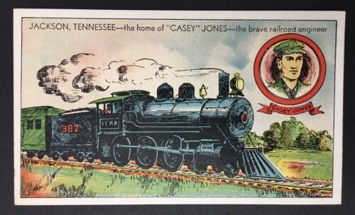 Primary image for Postcard Jackson Tennessee The Home Of Casey Jones White Border