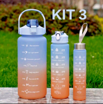 Kit 3 Time Marked Sports 64oz Water Bottle Drink With Straw Jug Time Lea... - £11.10 GBP+