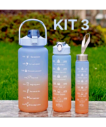 Kit 3 Time Marked Sports 64oz Water Bottle Drink With Straw Jug Time Lea... - £10.92 GBP+