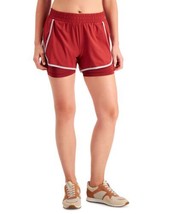 allbrand365 designer Womens Layered-Look Shorts,Fruity Red Pear,X-Small - $39.11