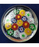 Vintage 1930s 2&quot; diameter China Chinese Concentric Millefiori Paperweight - £11.96 GBP