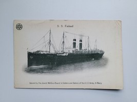 1920&#39;S. S.S. Finland Jewish Welfare Board Postcard Us Army U S Navy Antique Vnt - £11.07 GBP