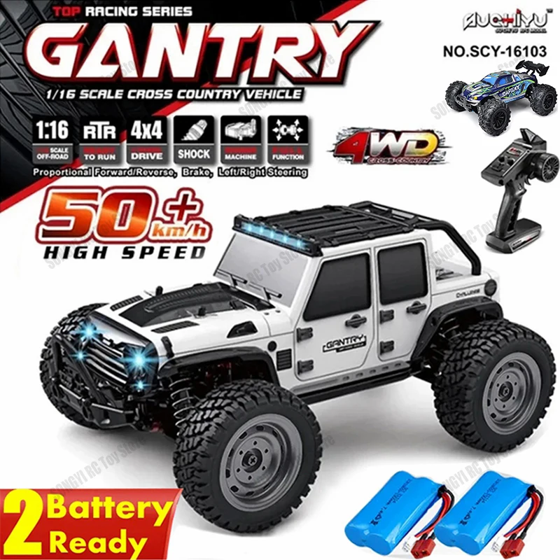 16103 Fast Rc Cars 50km/h 1/16 Off Road 4WD with LED Headlights,2.4G Wat... - $112.58+