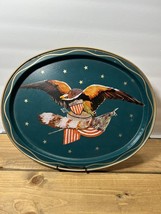 Vintage American Eagle Tin Serving Tray MCM Americana Patriotic - £12.13 GBP