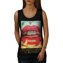 Wellcoda Lips Girl Nail Fashion Womens Tank Top, Lip Athletic Sports Shirt - £14.74 GBP+