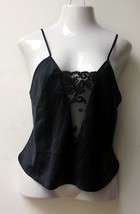 Fredericks of Hollywood Black Lace Satin Nightie Top Only Size Large - $14.84