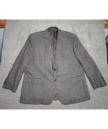 Ralph Lauren Wool Windowpane Brown Blue Sport Coat Blazer Jacket Size 50r - $35.00