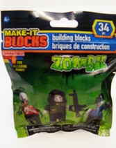 Make It Blocks 3 Figures Fighter Zombies Building Construction New - £3.15 GBP