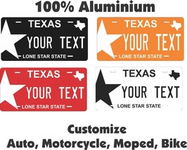 Lone Star Color Star License Plate Personalized Custom Auto Bike Motorcycle - £8.82 GBP+