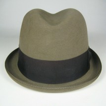 Ravazzi Short Brim Fedora Size XS Ribbon  Feather Olive Green Italy Hat ... - £46.98 GBP