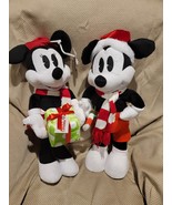  Disney Mickey &amp; Minnie Christmas Winter Door Greeter Candy Cane &amp; Present - €47,76 EUR