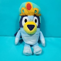 Princess Bluey Plush Blue Heeler Dog Crown Cape 2021 Disney Junior Stuffed 8&quot; - £12.61 GBP