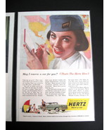 Vintage Hertz Rent-a-Car Color Advertisement - 1950&#39;s Hertz Rent-a-Car C... - $16.44 CAD