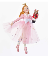 KURT ADLER 5&quot; RESIN CLARA IN PINK DRESS HOLDING NUTCRACKER XMAS ORNAMENT... - $27.70 CAD