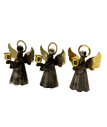 Silverplated Plated Brass Angel figural set of 3 Candlestick Candle Hold... - $25.00