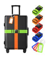 8 Pack Luggage Straps Tags Set Multicolor Suitcase Belt TSA Approved Tra... - $16.78