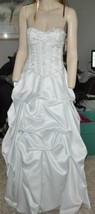 Wedding Dress City Triangles White Snowflake Sequined Strapless Bridal Gown-sz 3 - $79.20