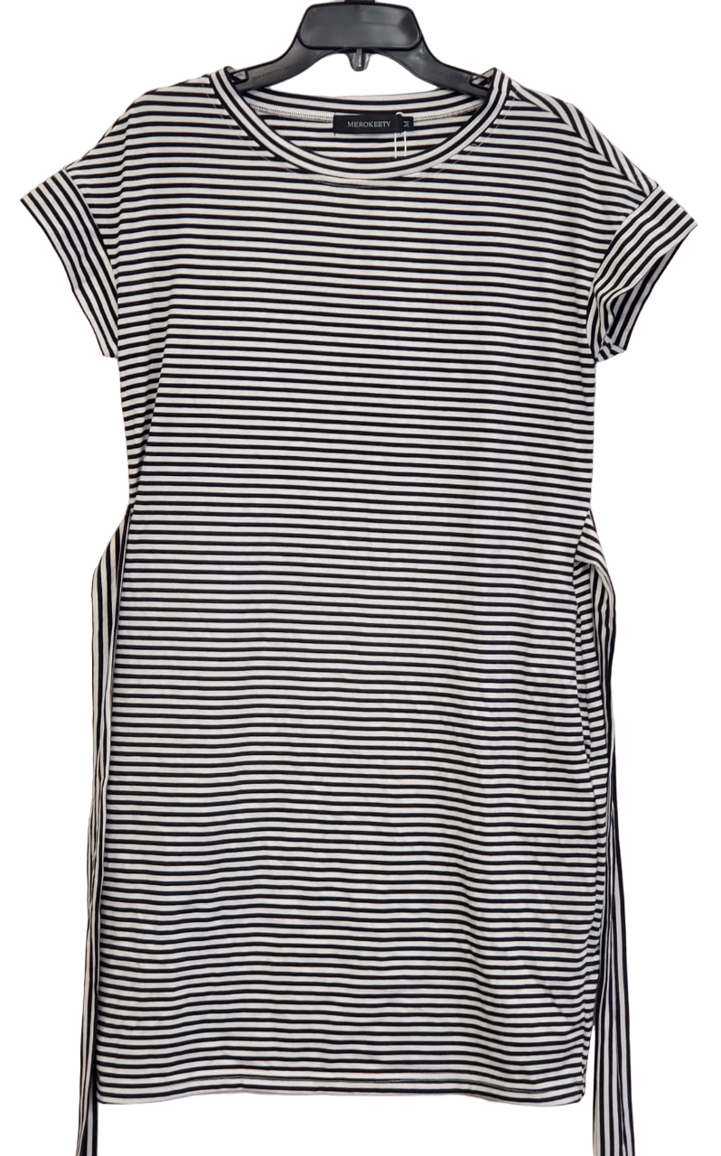 Primary image for MEROKEETY Women's Summer Striped Short Sleeve Dress Casual Tie Waist with Pocket