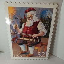 Oversize 1995 Contemporary Christmas: Santa and Children 32 Stamp Poster - £13.73 GBP