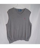 Polo Ralph Lauren Vest Mens 3XL Gray Knit Sleeveless Pullover Office Cla... - $518.21 MXN