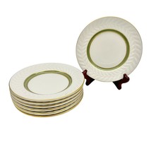 Shenango China Set of 7 Bread Plates 6.5 inch Cream Green Gold Trim - $30.69