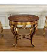 Exquisite Baroque Round Foyer Table with Gold Leaf Detail - $2,414.00 CAD